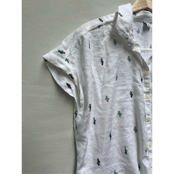 Old Navy Cactus Print Tie-Front Shirt Medium - Picture 2 of 5